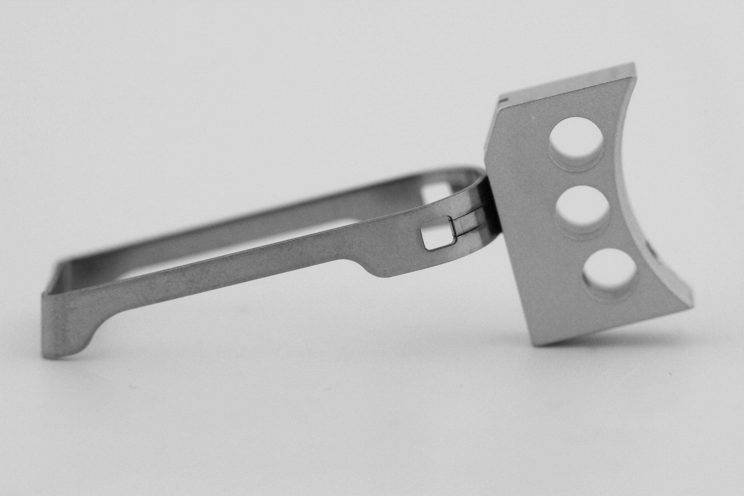 1911 Trigger Curved - Long - 3 Hole - Silver - Thunder Mountain Custom 1911 Trigger Curved - Long - 3 Hole - Silver